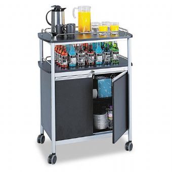 SAF8964BL   Safco Beverage Cart (Black & Aluminum) 