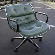 Knoll Pollock Leather Conference Armchair (Green)