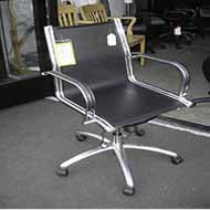 Modern Mid Back Chair (Black and Chrome)