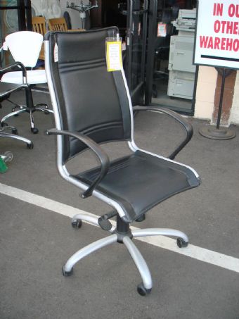 Safco High Back Chair with Aluminum Frame (Black)