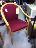 Guest Chair (Burgundy Fabric/Maple Wood Frame)
