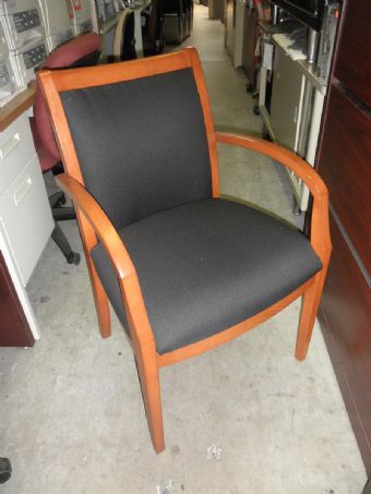 230  Deskmakers Guest Chair (Black Fabric/Cherry Wood Frame)