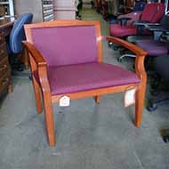 Guest Chair (Burgundy Fabric/Cherry Wood Frame)