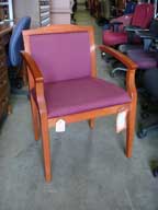 406 Guest Chair (Burgundy Fabric/Cherry Wood Frame)