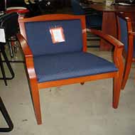 Guest Chair (Navy Blue Fabric/Cherry Wood Frame)