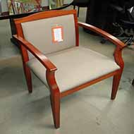 406 Guest Chair (Original Beige/Cherry Wood Frame)