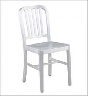 Aluminum Cafe Side Chair with Slat Back