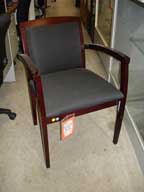 Cherryman Amber Collection Guest Chair (Charcoal Fabric Seat & Back/Mahogany Frame)
