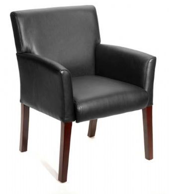 B619 Box Guest Chair (Black/Mahogany) 