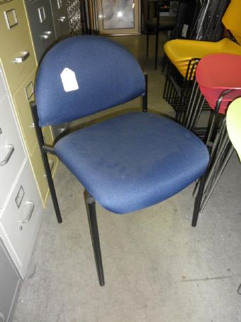 B9505 Stack Chair (Blue Fabric/Black Frame)