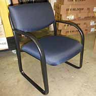 B9521 Stack Chair with Loop Legs (Blue Fabric/Black Frame)
