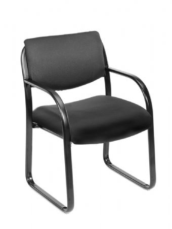 B9521 Fabric Guest Chair with Sled Base (Black/Black)