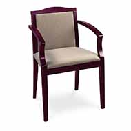 406 Giest Chair (Beige Fabric/Mahogany Frame)