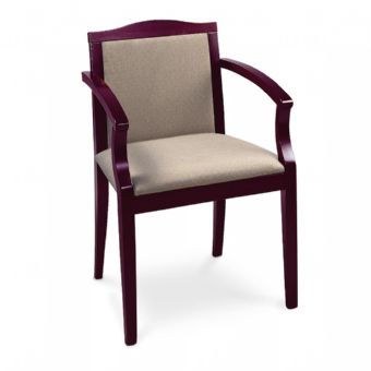 406 Guest Chair (Beige Fabric/Mahogany Frame)
