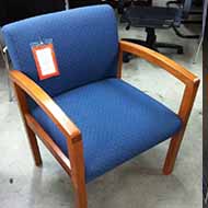 Faustinos Wood Guest Chair in Cherry and Blue