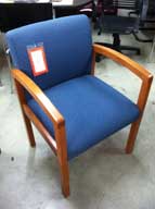 Faustino's Guest Chair (Blue Fabric/Cherry Wood Frame)