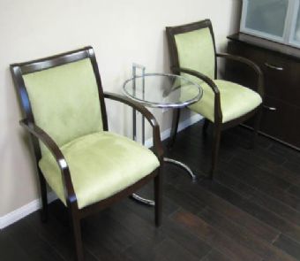 Guest Chairs (Cachet Moss Fabric/Tuscan Walnut Frame)
