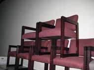 Faustino's Guest Chair (Burgundy Fabric/Mahogany Wood Frame)