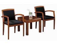 Cherryman Jade Collection Guest Chair (Black Fabric/Cherry Wood Frame)