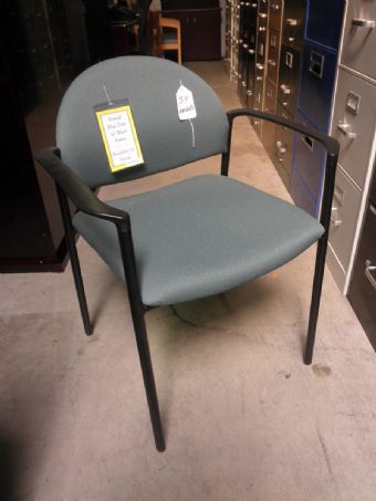 Kimball Stack Chair (Grey Fabric/Black Frame)