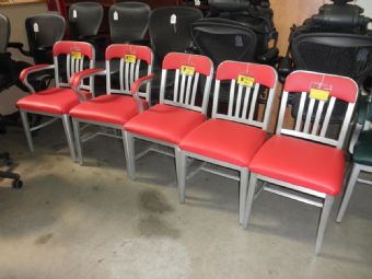 Vintage Slat Back Chairs (Red)
