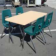 Virco Activity Table with Green Chairs 2