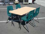 Virco Activity Table with Green Chairs