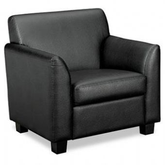 HON Basyx Leather Club Chair (Black)