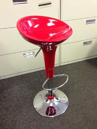Ashby Bar Counter Chair (Red/Chrome)