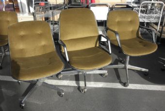 Shell Chairs (Olive Green Fabric)
