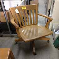 Wooden Swivel Desk Chair with Arms