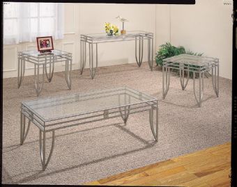 Modern 3 Piece Occasional Set (Silver)