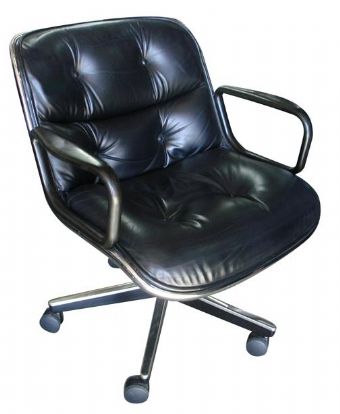 Knoll Leather Shell Chair (Black)
