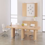  Deskmakers 12 FT Bow End Conference Table in Maple