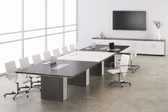 15 FT Conference Table  (Tenino Grey & White)