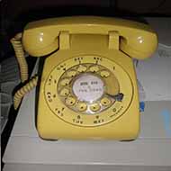 Vintage Yellow Rotary Dial Phone 