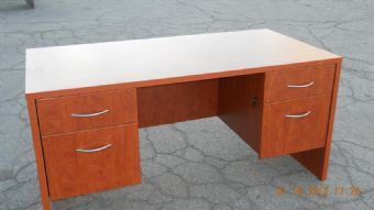 Double Ped Desk (Cognac)