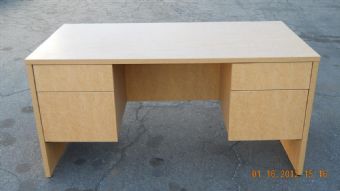Double Pedestal 30x60 Desk (Honey Maple)