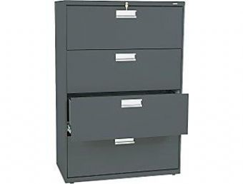 600 Series 4-Drawer Lateral File (Charcoal)