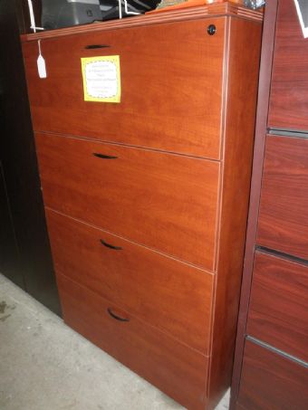 Amber Collection 4-Drawer Laminate Lateral File (Cherry)