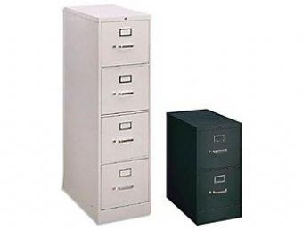 HON 530 Series 4-Drawer (Light Grey) & 2-Drawer (Charcoal) Vertical File Cabinets