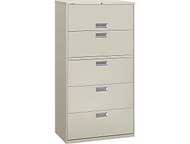 HON 600 Series 5-Drawer Lateral File  (Light Grey)
