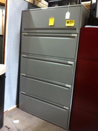 Haworth 5-Drawer Lateral File (Grey)