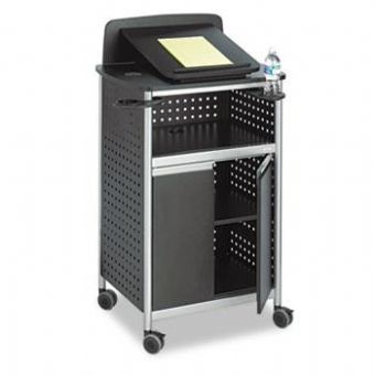 Safco Scoot Multipurpose Lectern (Black & Aluminum) -- Speaker's View