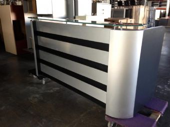 Faustino's La Fantome Custom Receptionist Lobby Desk (Silver & Black)