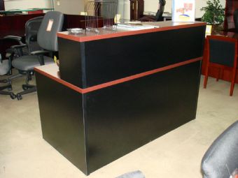 PC 30x60 Reception Desk (Mahogany and Black) 