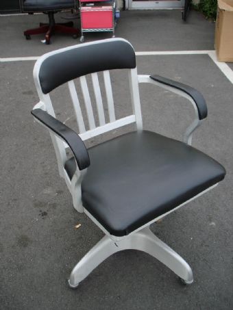 Vintage Swivel Tanker Chair with Arms