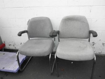 United Chair Grey Guest Chair with Chrome Base 