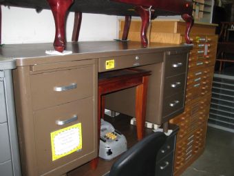 Vintage Tanker Desk in Brown