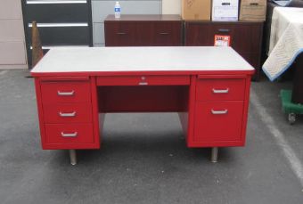 Vintage Tanker Desk in Red